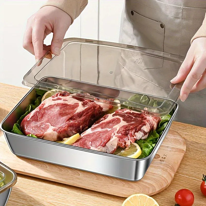 Boîte Hermétique Inox 304 Rectangulaire 1,5L avec Couvercle Boîtes Hermétiques