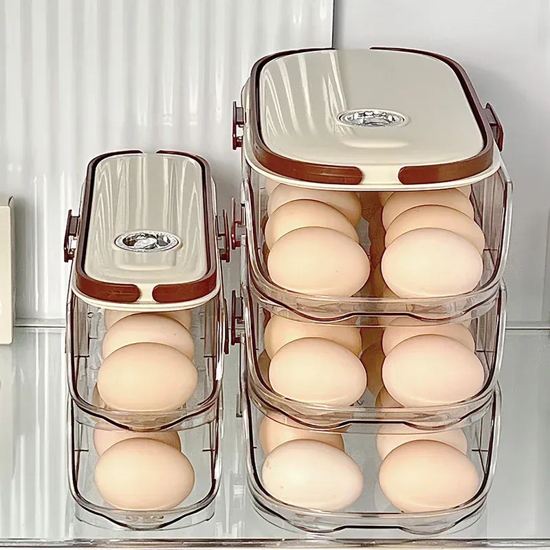 Boîte de Rangement Frigo pour Œufs 24 Pièces avec Poignée Ergonomique