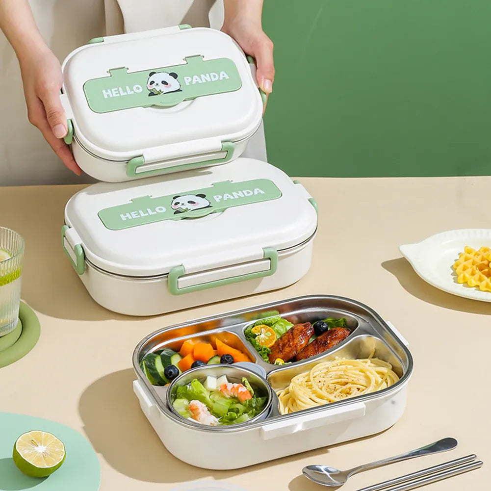 Bento pour enfants à 2/4/5 compartiments avec Couverts « Hello Panda » Bento