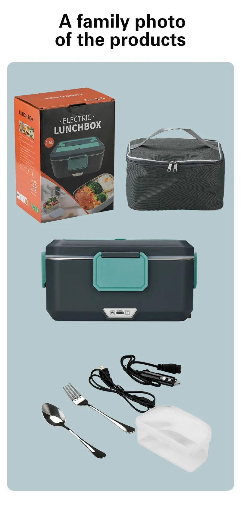 LunchBox Électrique Chauffante 3,5 L — Inox 304, 90 W, 220 V / 12-24 V Voiture lunchboxchauf