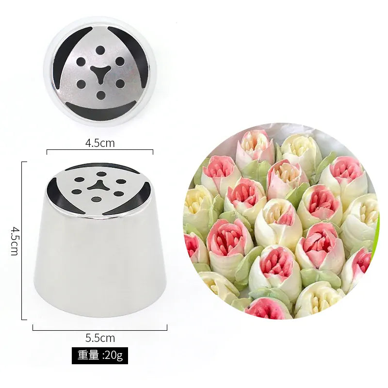 Douilles à Pâtisserie en Acier Inoxydable pour Fleurs 3D - 8 Pièces douillepoche