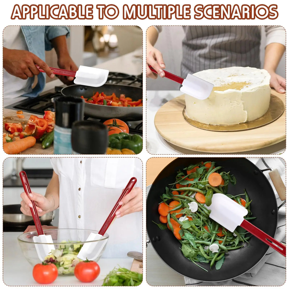 Set Spatules Silicone 3 pièces Résistantes à la Chaleur pour Baking spatule en silicone