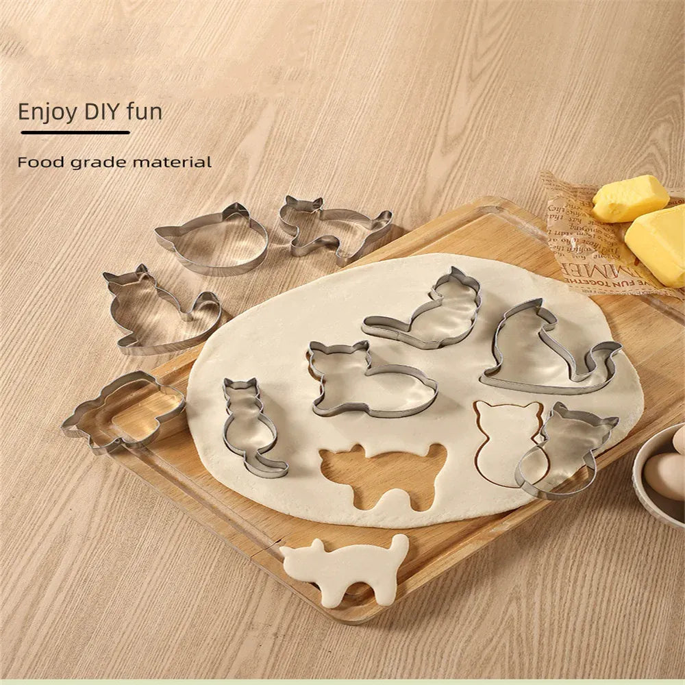 Emporte-pièces en inox 9 pièces - Formes de chats pour biscuits emportepieces