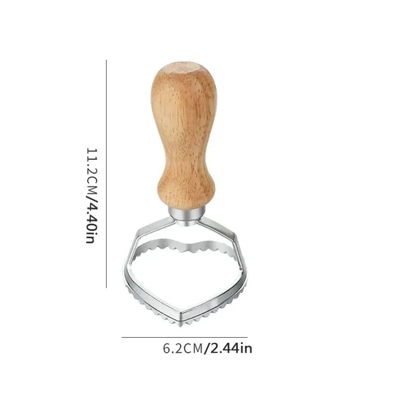 Emporte-pièces à pâtisserie en inox - Set de 6 moules avec poignée en bois emportepieces