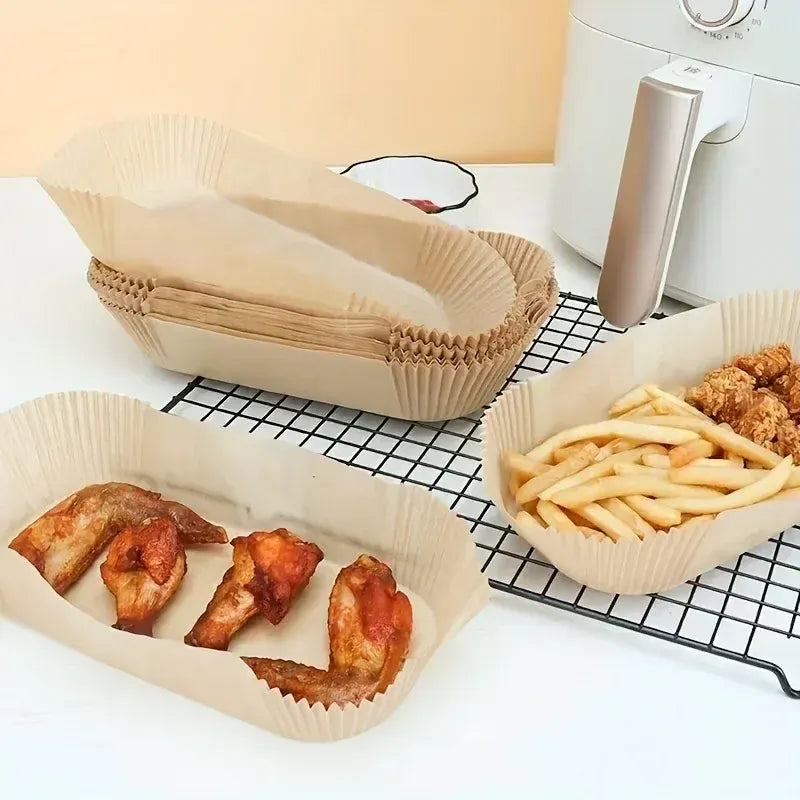 Papier Cuisson Air Fryer Rectangulaire Jetable Lot de 100 Pièces Air Fryer