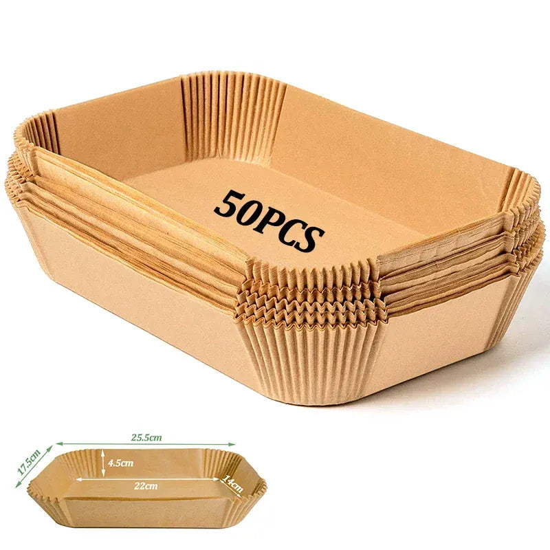 Papier Cuisson Air Fryer Jetable Rectangulaire Lot de 100 Pièces Air Fryer