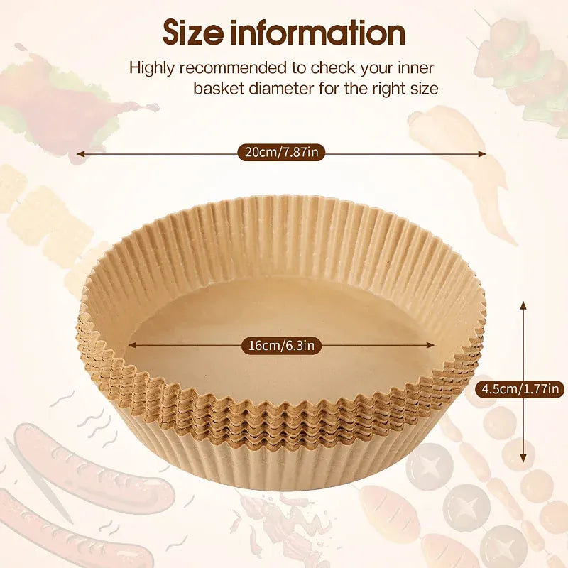 Papier Cuisson Air Fryer Jetable Réutilisable Lot de 100 Pièces Air Fryer