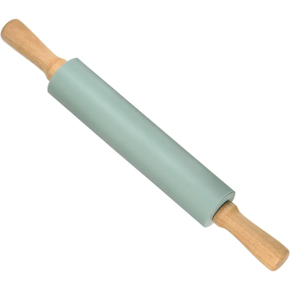 Rouleau à pâtisserie en silicone anti-adhésif avec poignées en bois rouleaupatisserie