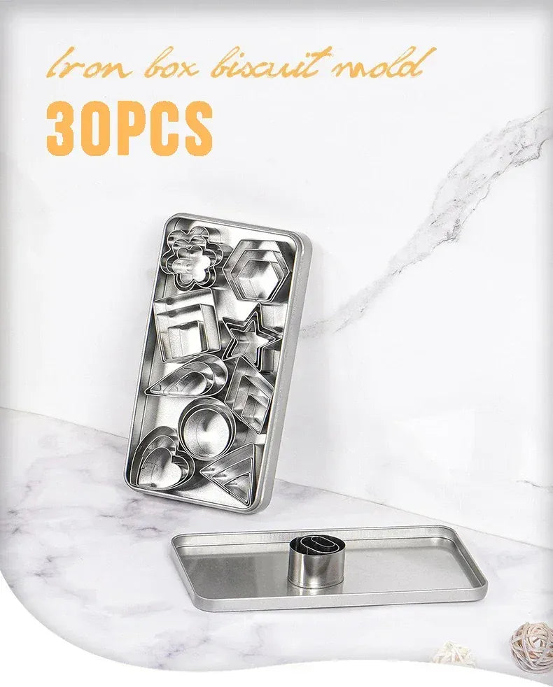 Emporte-pièces en acier inoxydable - Set de 30 formes géométriques pour pâtisserie emportepieces