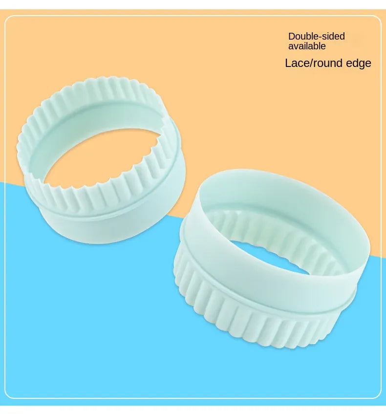 Emporte-pièces à Biscuits en Silicone - Set de 8 Formes Ronde Vert Clair emportepieces