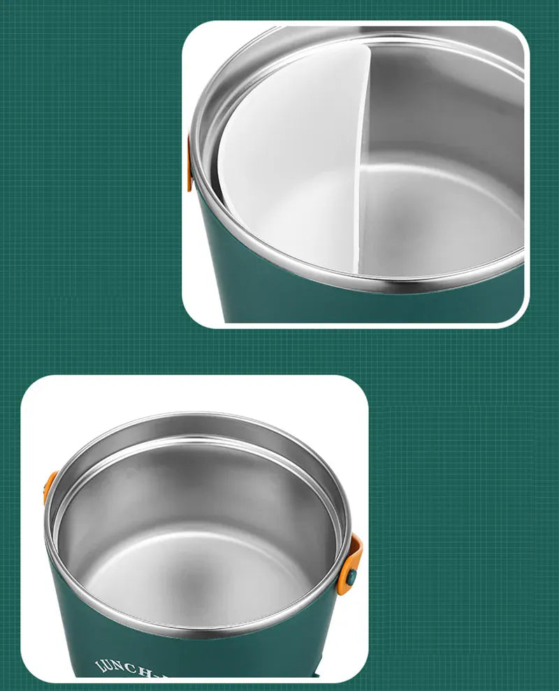LunchBox Chauffante Électrique Acier Inoxydable 304 — 1,2 L / 48 W / 12 V-220 V lunchboxchauf