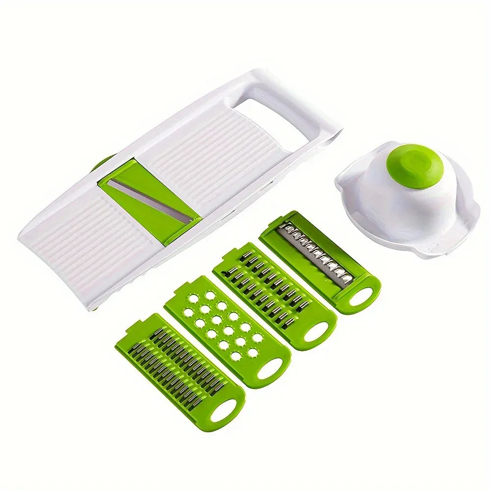 Mandoline à Lames en Acier Inoxydable 5 Pièces avec Protecteurs Mandoline