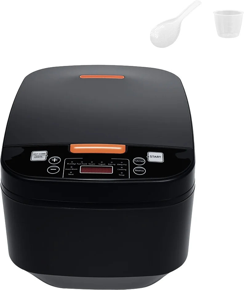 Cuiseur à riz électrique 5 L noir avec verre doseur et spatule