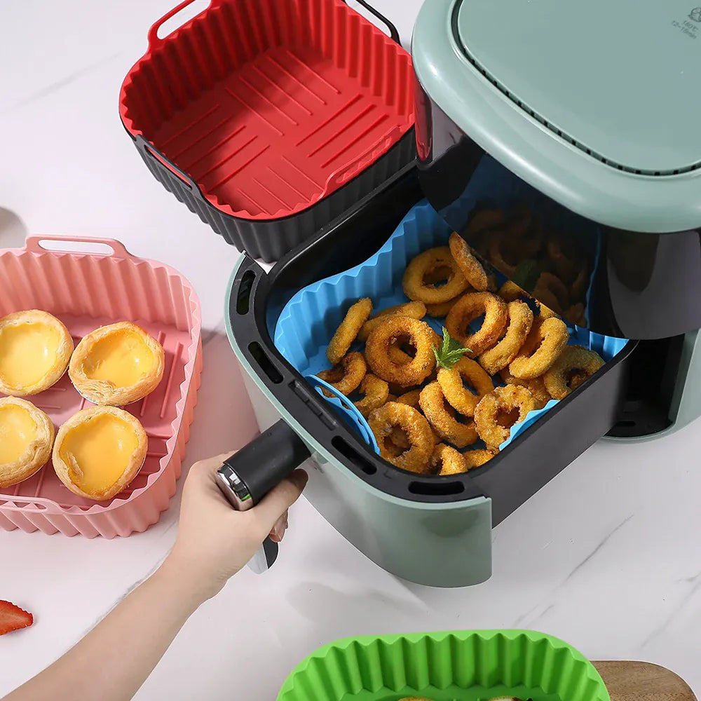 Moule Silicone Air Fryer Réutilisable Carré Haute Température Air Fryer