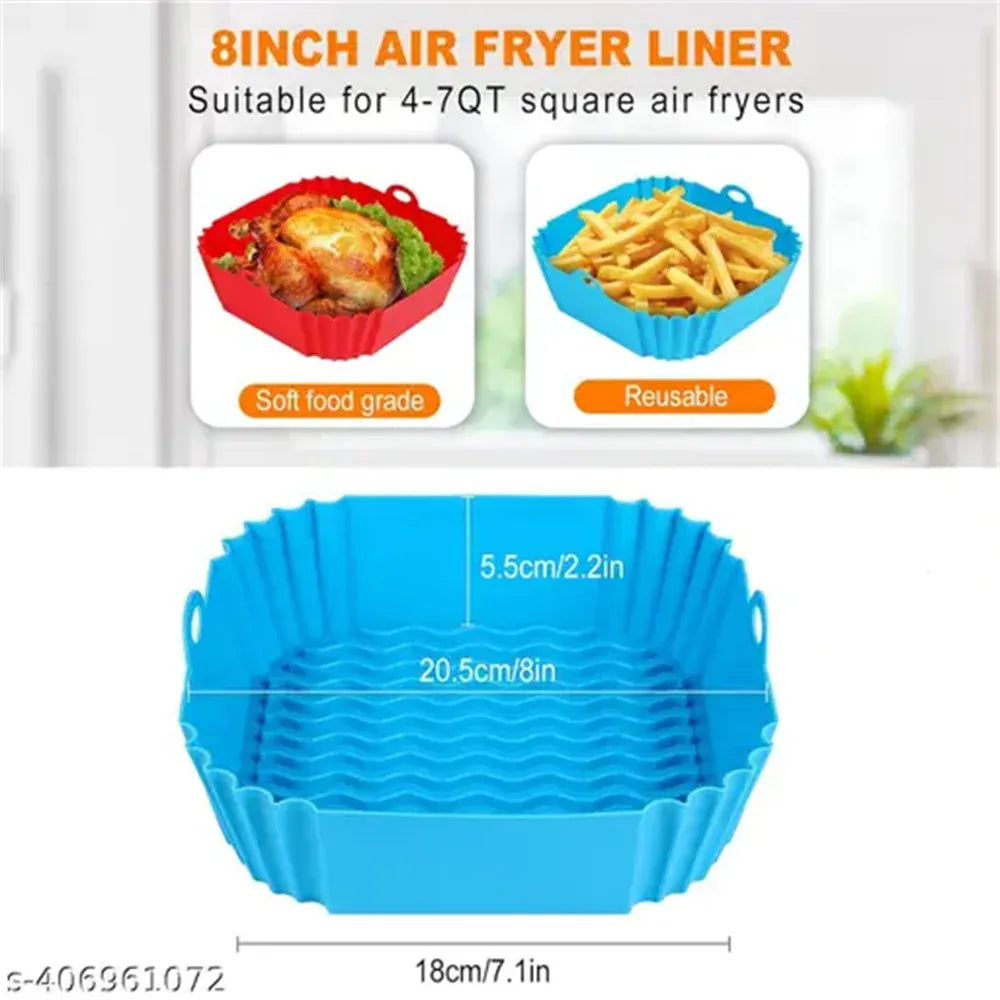 Moule Silicone Air Fryer Réutilisable Rectangulaire - Lot de 2 Pièces Air Fryer