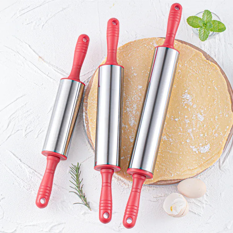 Rouleau à pâtisserie en acier inoxydable pour biscuits et tartes rouleaupatisserie
