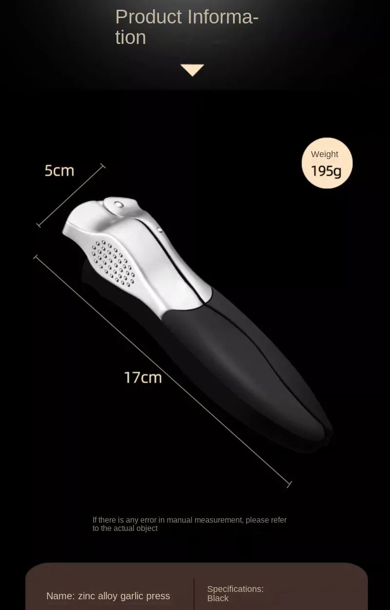 Presse-Ail Inox Manuel avec Presse-Gingembre et Eplucheur presseail