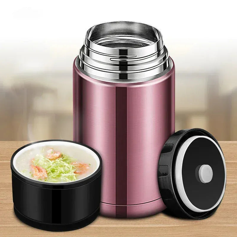 Thermos Alimentaire Inox — Isotherme 24h avec Pochette et Couverts lunchbox