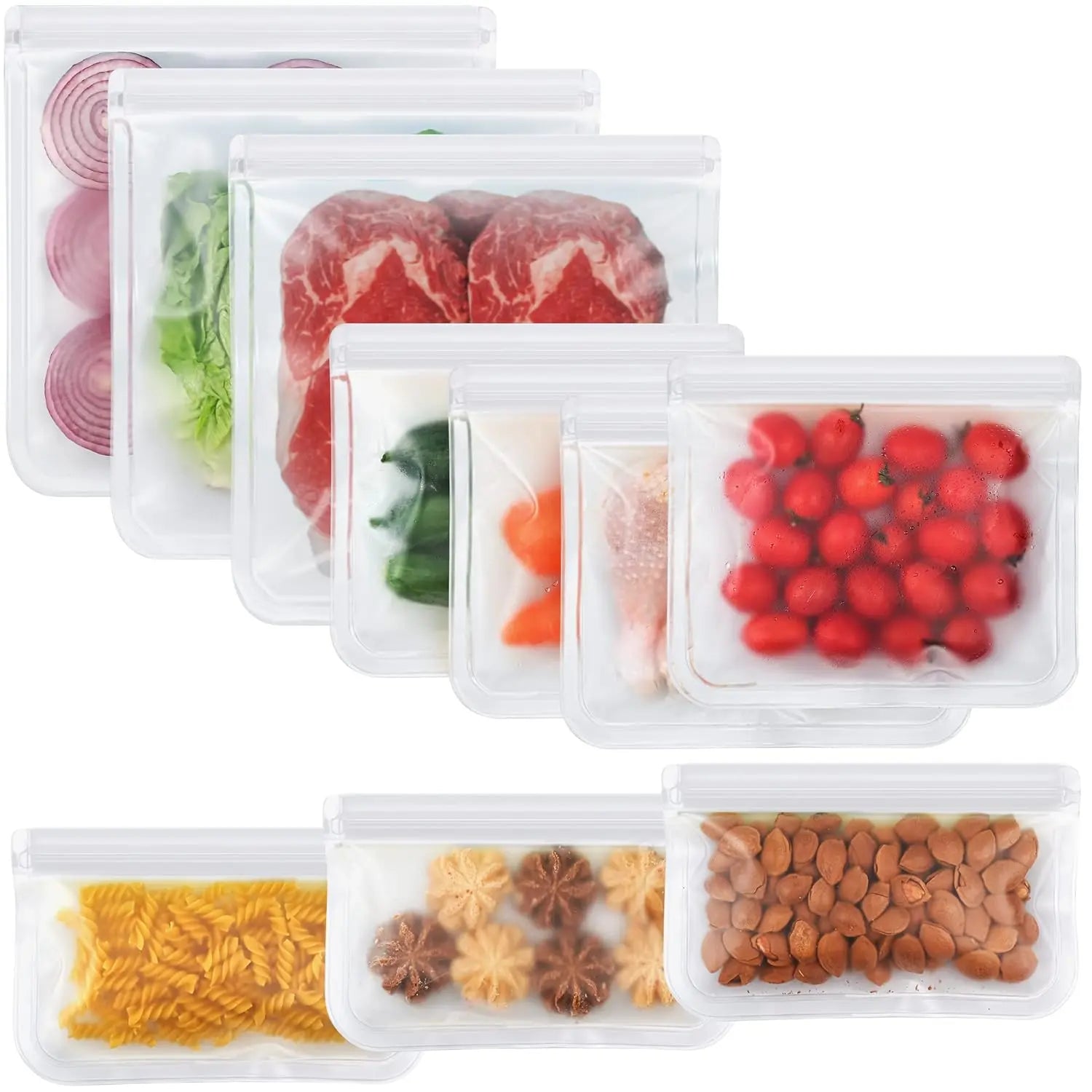 Sachets Silicone Réutilisables Anti-Fuite - Lot de 10 pièces