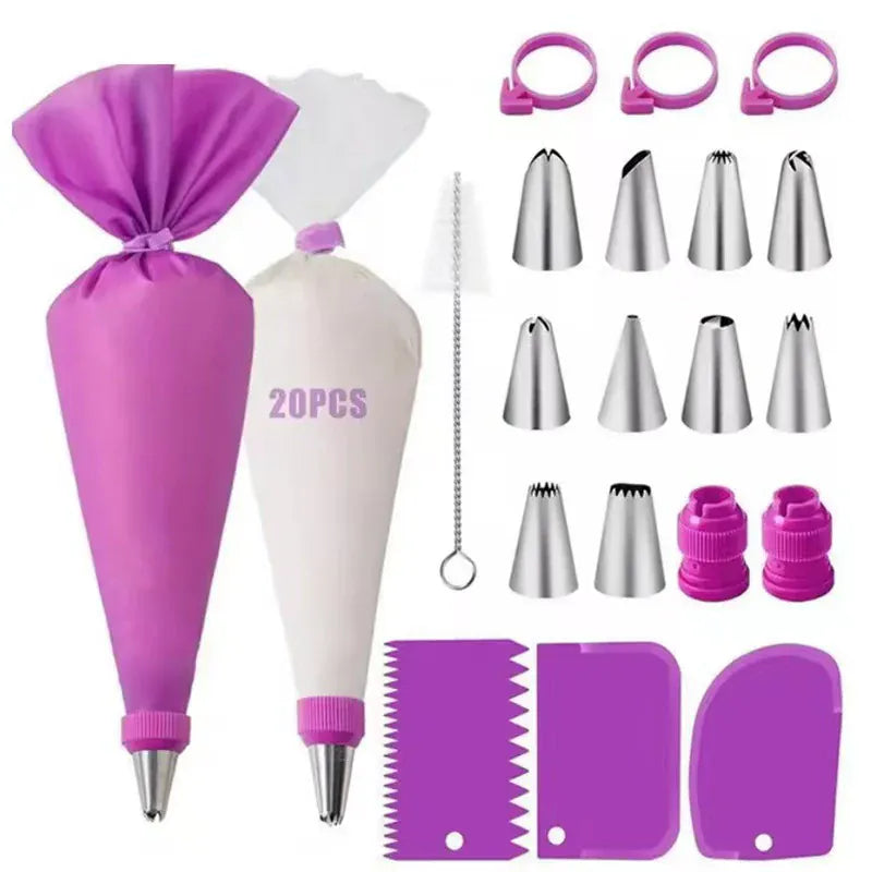 Poche à Douille en Silicone 43 pièces avec Douilles en Acier Inoxydable douillepoche