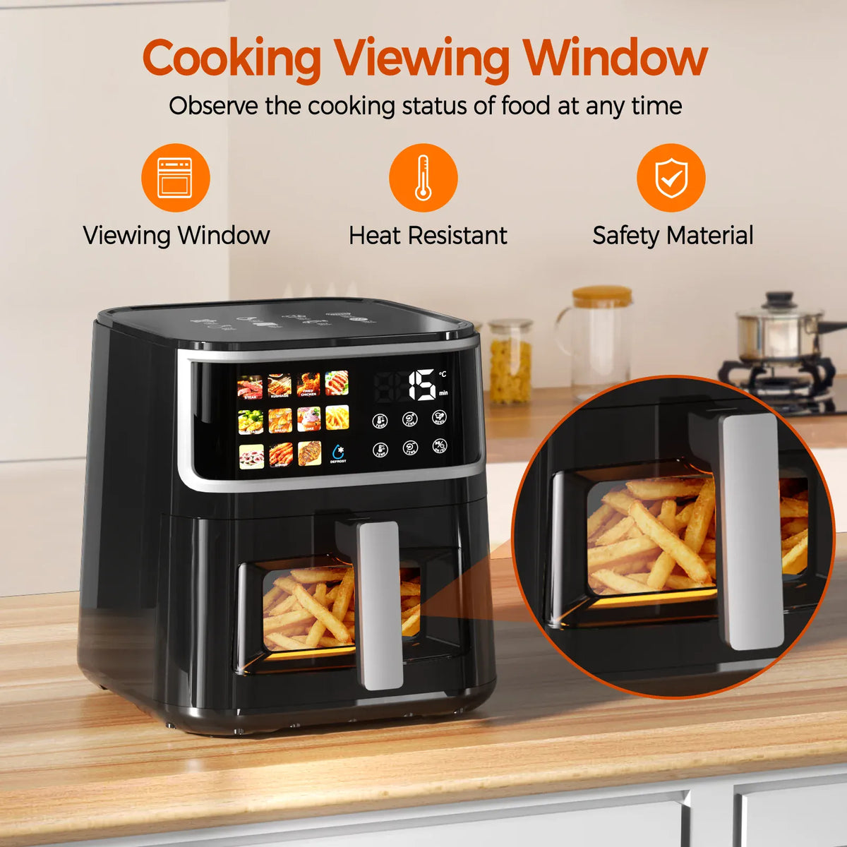 Friteuse Sans Huile 8L 1700W Écran Tactile 11 Programmes airfryers