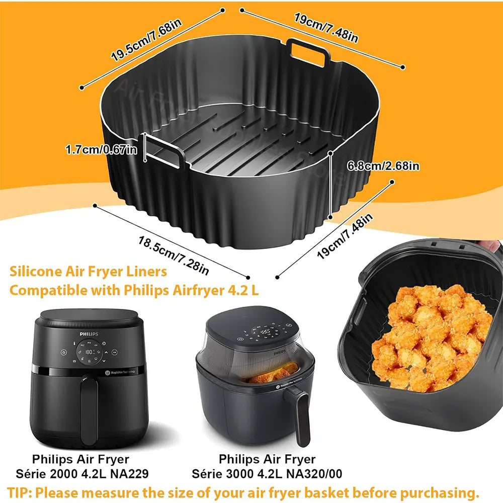 Moule Silicone Air Fryer Réutilisable Rond 19cm - Lot de 1 Pièce Air Fryer