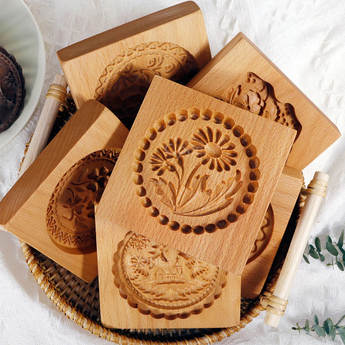 Emporte-pièce en bois floral 3D pour biscuits et gâteaux - 1 pièce emportepieces