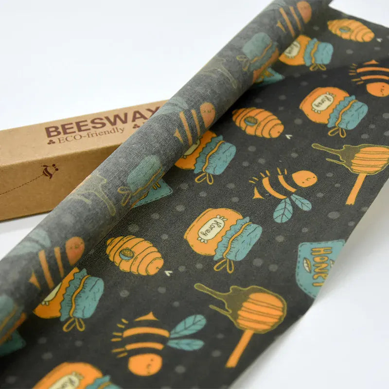 Film Alimentaire Cire d'Abeille Réutilisable Lot de 3 Feuilles Eco-Responsables far