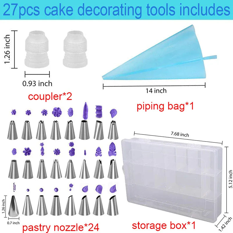 Douilles à pâtisserie en acier inoxydable - 24 pièces pour décoration gâteaux douillepoche