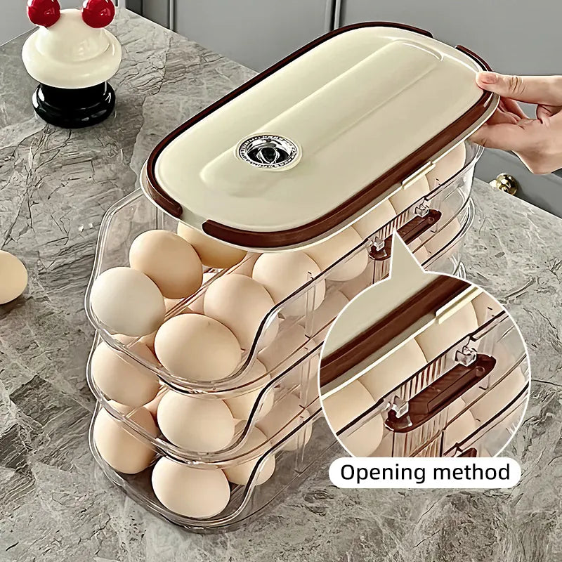 Boîte de Rangement Frigo pour Œufs 24 Pièces avec Poignée Ergonomique