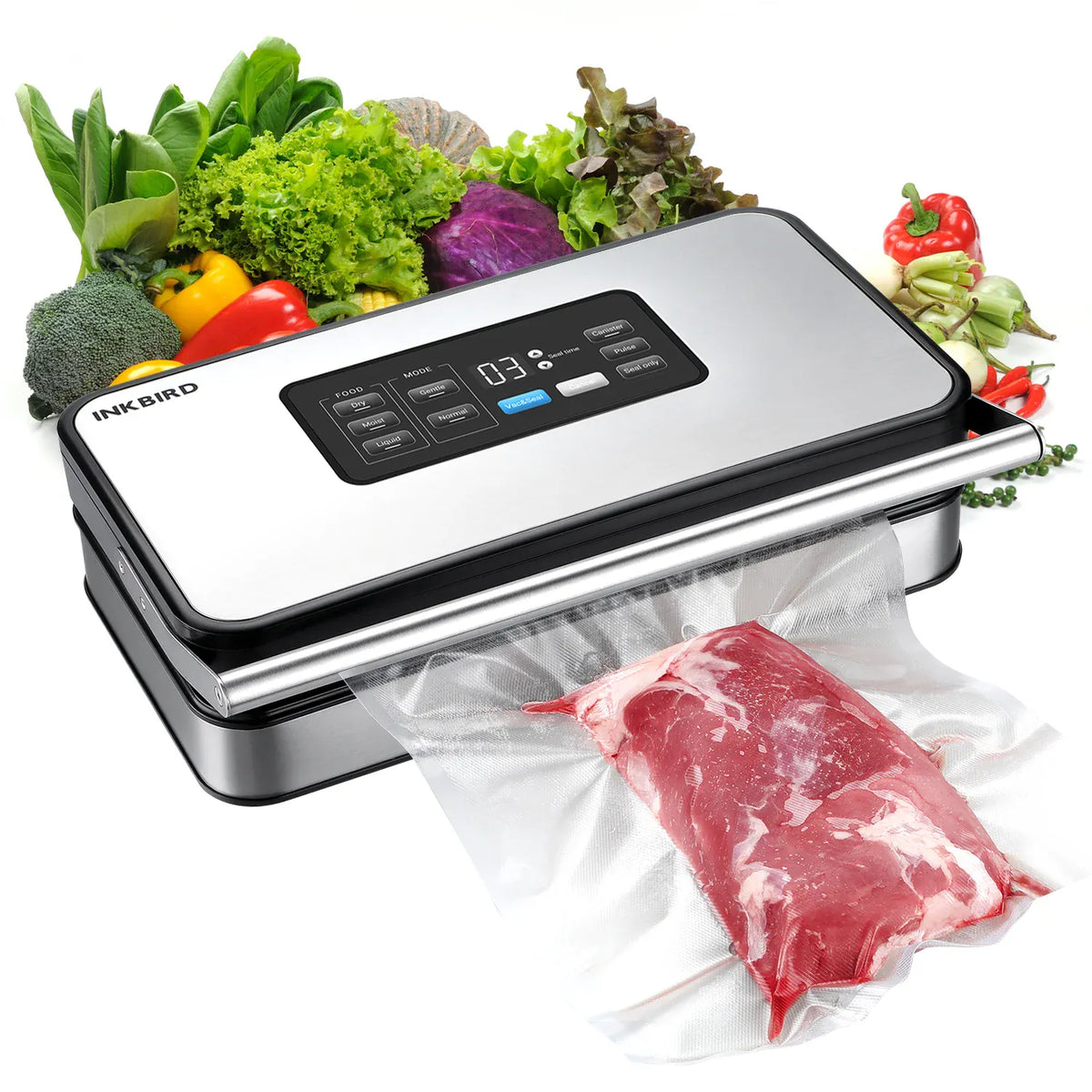 Machine Sous Vide Alimentaire INKBIRD 150W – Double Pompe 80 kPa – Cutter Intégré et Sacs Inclus sv