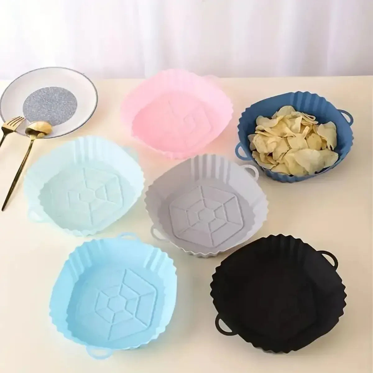 Moule Silicone Air Fryer Réutilisable - Lot de 2 Pièces Air Fryer