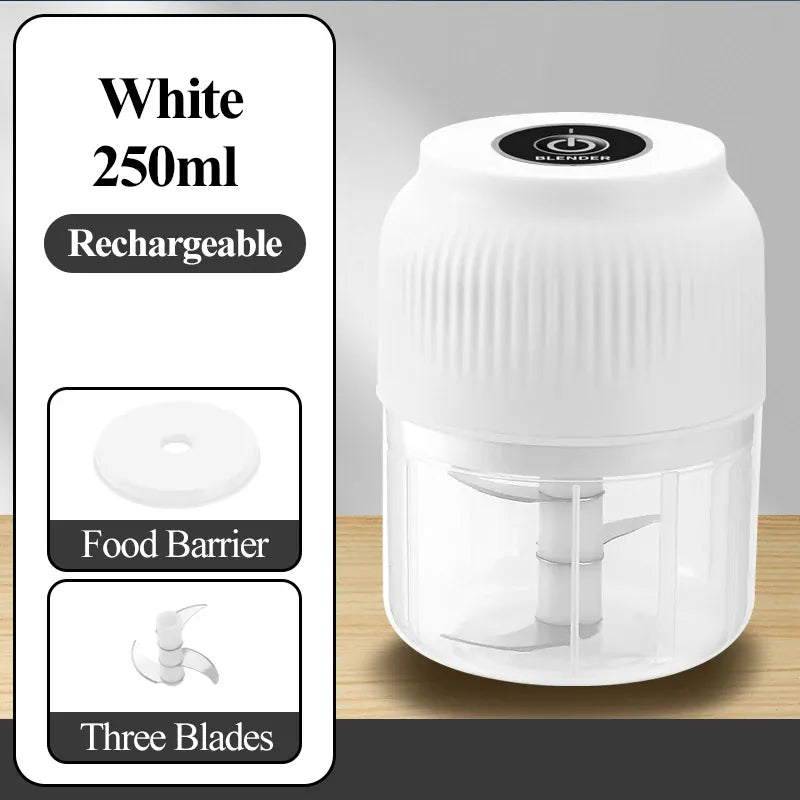 Mini Hachoir Électrique Rechargeable USB 300 ml — 6 Lames Inox hachoir electrique