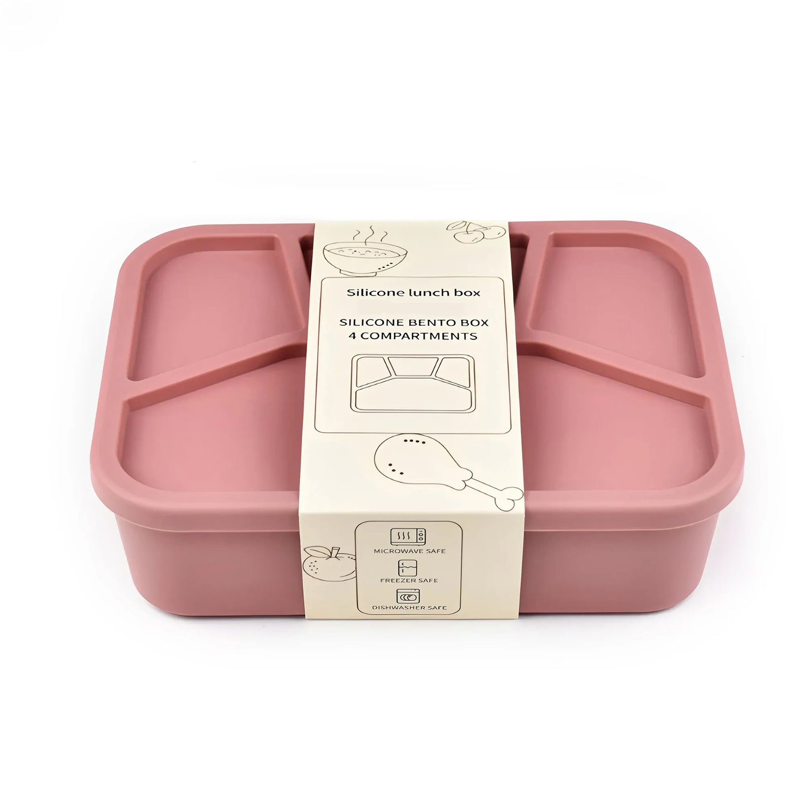 Bento Compartimenté Silicone Écologique | 4 Compartiments 700ml Bento