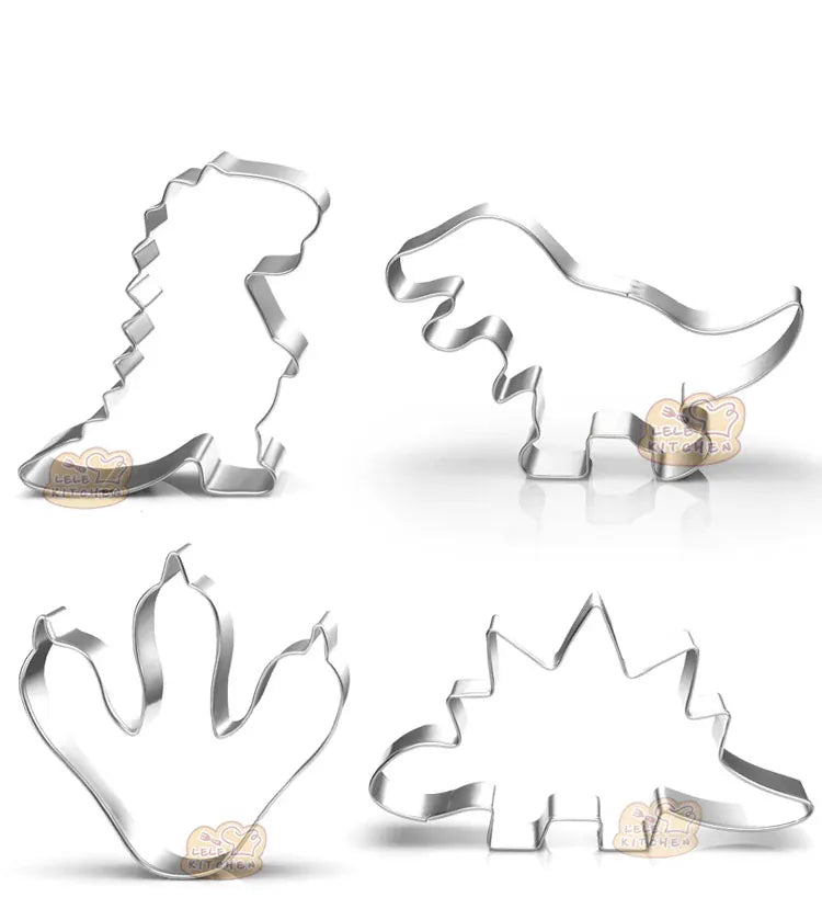 Emporte-pièces dinosaures en acier inoxydable - 10 pièces pour pâtisserie emportepieces