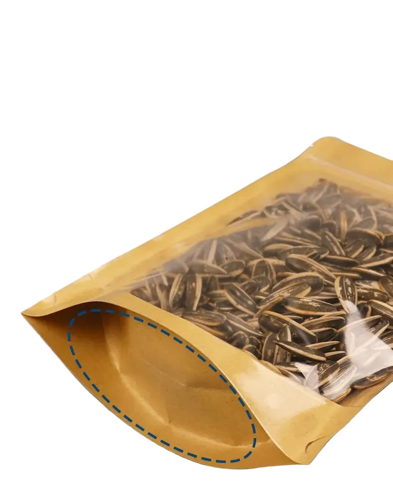 Sachets Kraft Ziplock Transparent - Lot de 100 Pièces Resealable