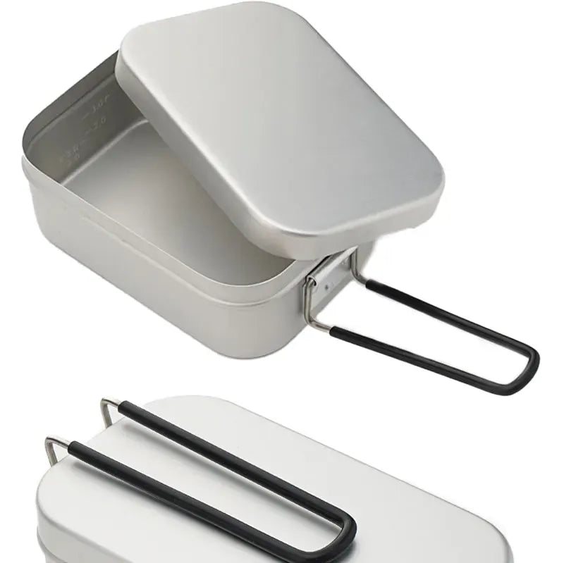 Bento Aluminium 2 Compartiments Pliables pour Camping et Pique-Nique Bento