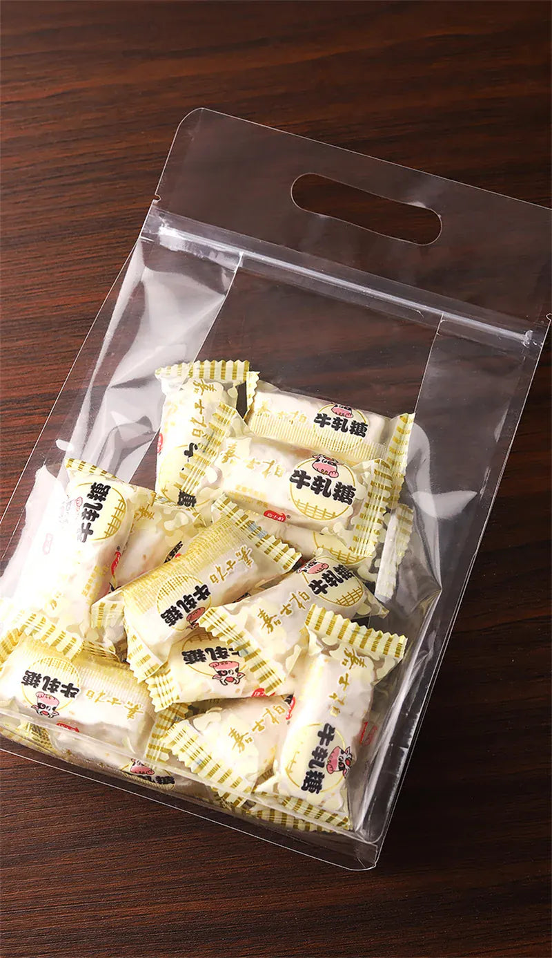 Sachets Zip Alimentaires Transparent - Lot de 50 Pièces avec Zip