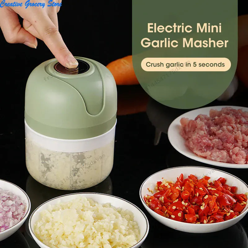 Mini Hachoir Électrique Sans Fil 250 ml — Rechargeable USB, Lame Inox 3 Feuilles mini hachoir