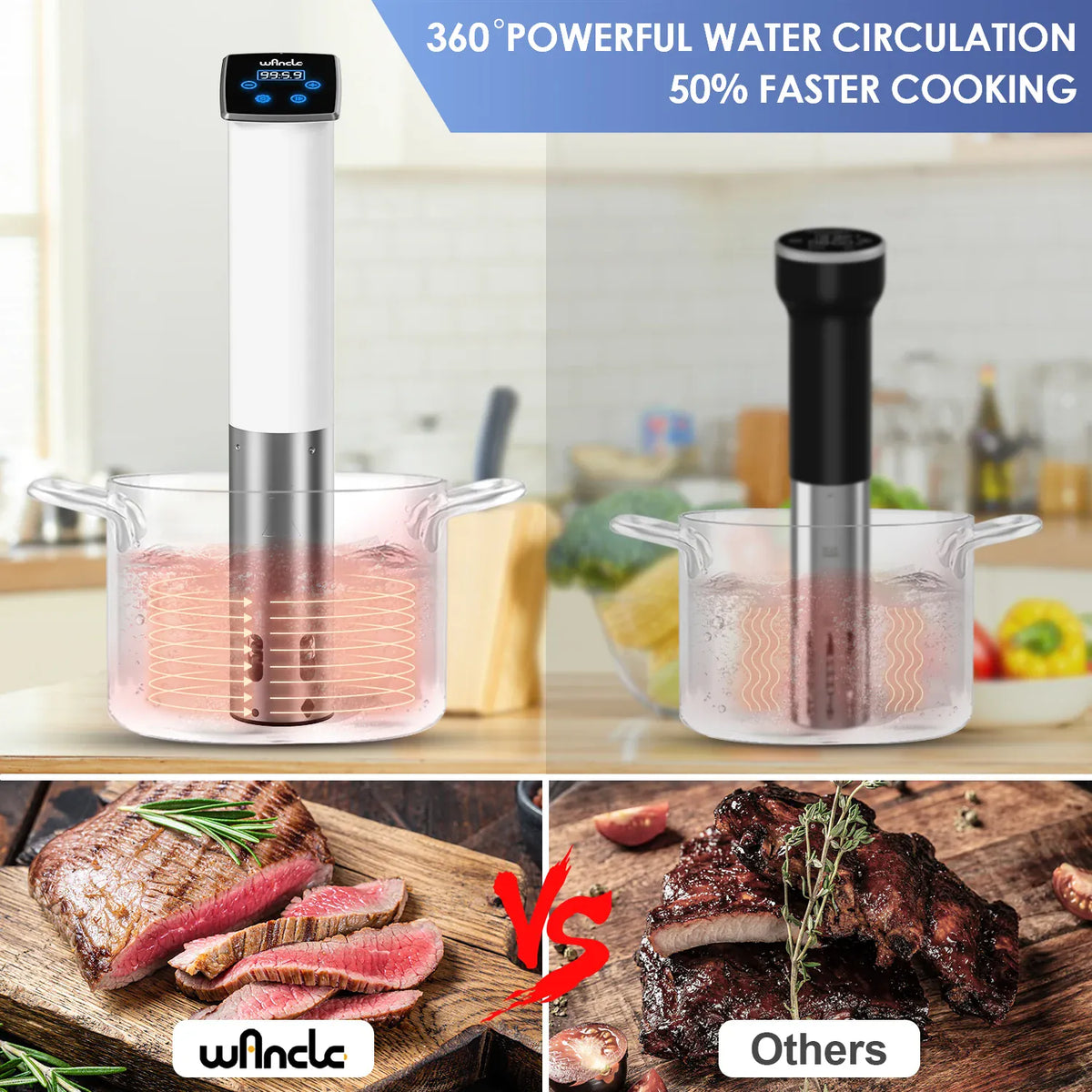 Cuiseur Sous Vide à Immersion 1100W Étanche avec Affichage LED sv