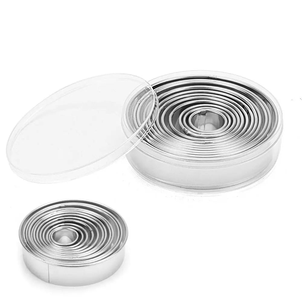 Emporte-pièces ronds en inox colorés - Set de 12 pour biscuits emportepieces