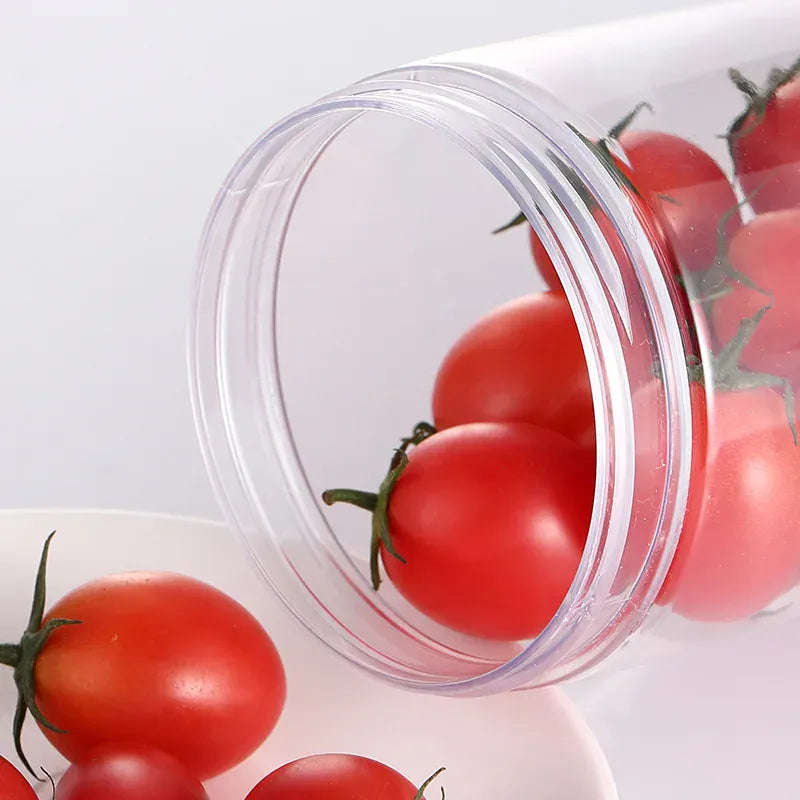 ensemble de pots en plastique avec couvercle