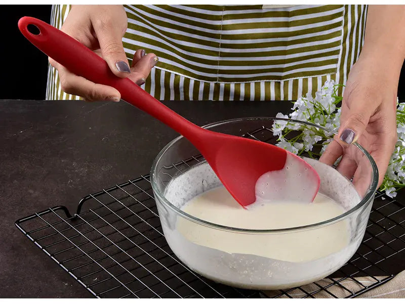 Set Ustensiles Silicone 5 pièces Résistants à la Chaleur Rouge spatule en silicone
