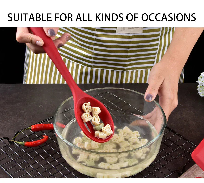 Set Ustensiles Silicone 5 pièces Résistants à la Chaleur Rouge spatule en silicone