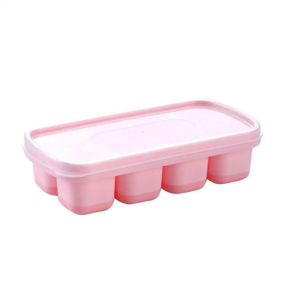 Bac à Glaçons à 8 compartiments en Silicone avec Couvercle bac à glaçons