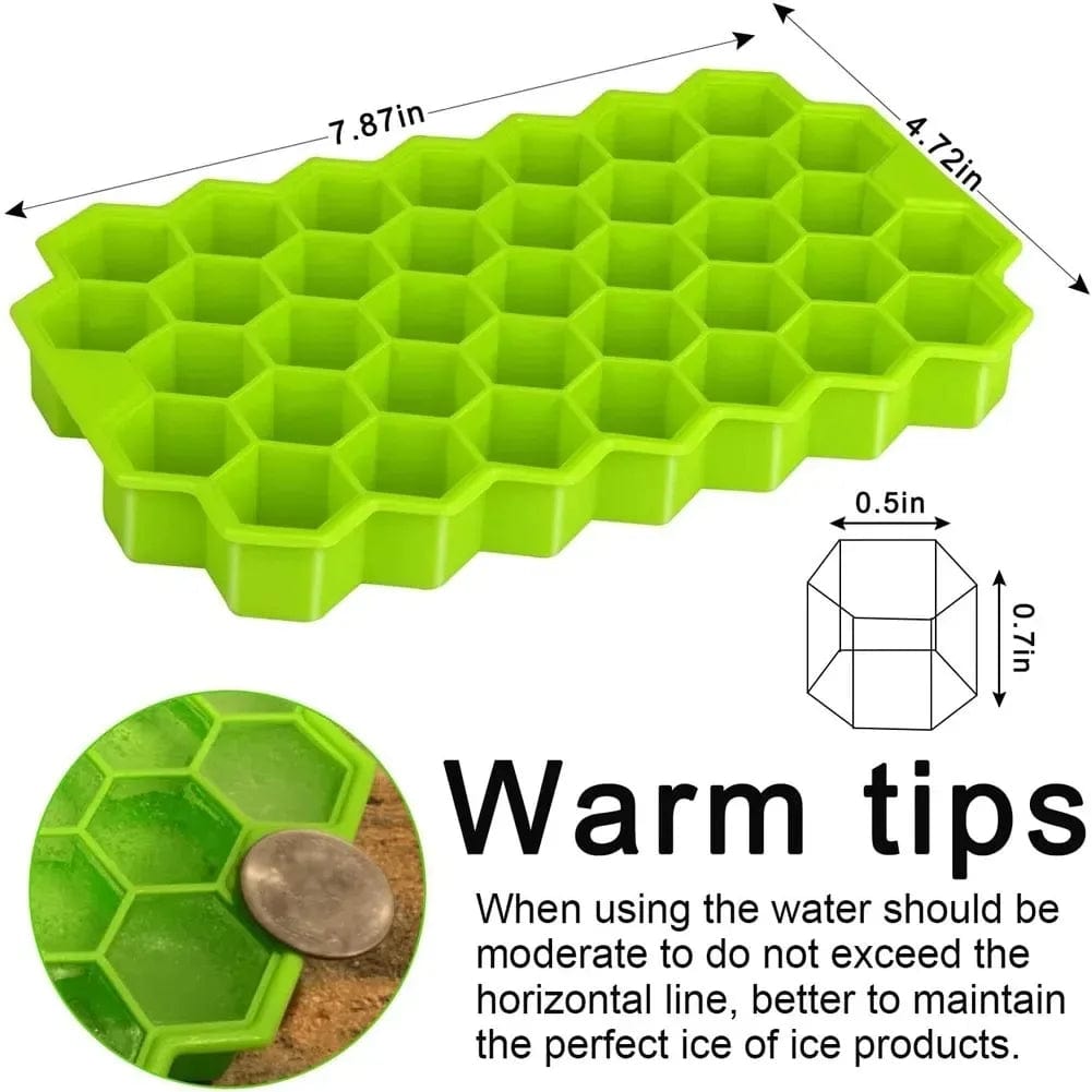 Bac à glaçons en silicone réutilisable 37 compartiments en nid d'abeilles bac à glaçons