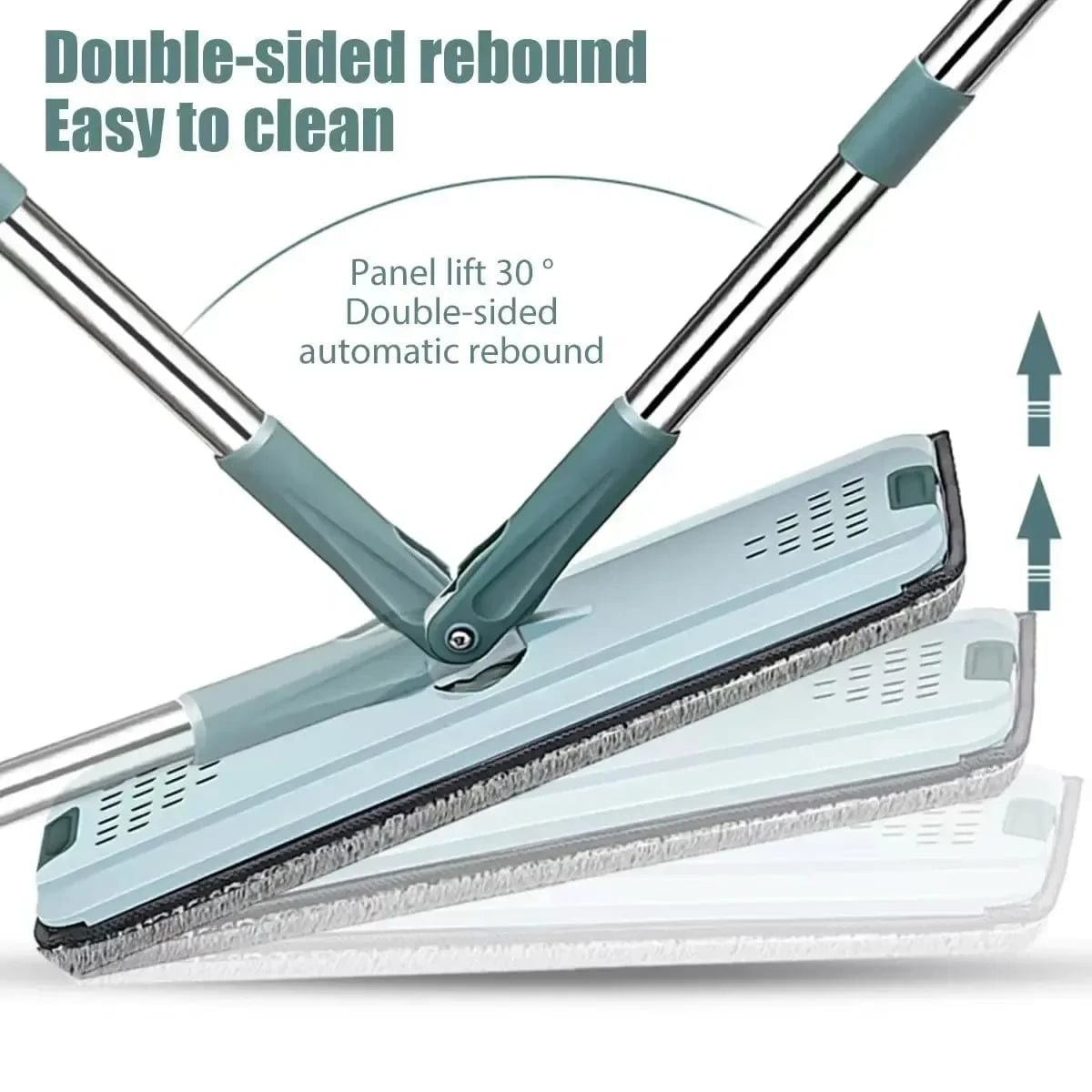 Balai Essoreur Plat avec Seau Mains Libres pour Nettoyage Microfibre Wet Dry sur Parquet Lamifié balai