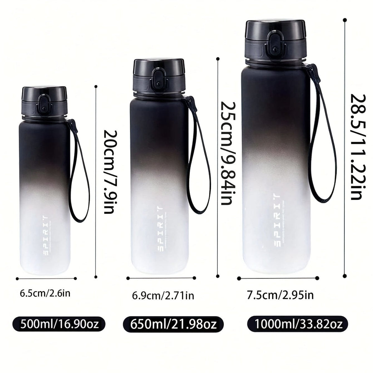 Bouteille d'eau Sportive en Plastique 500ml - Anti-Fuite - Pour Camping, Randonnée, Fitness - Cadeau Anniversaire