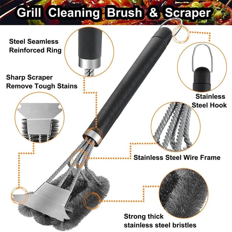Brosse de Nettoyage pour Grill en Acier Inoxydable 18 Pouces