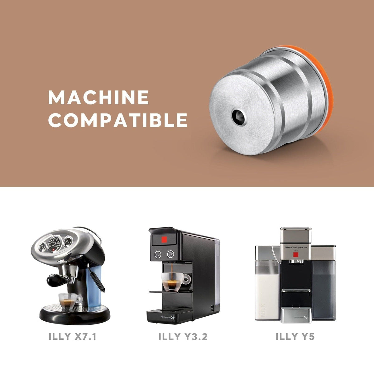 Capsules réutilisables pour Illy X7.1, Y3.2 et Y5 capsule